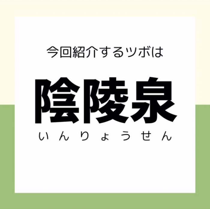 【陰陵泉】ツボ押しセルフケア/水分代謝を促進し浮腫などに…